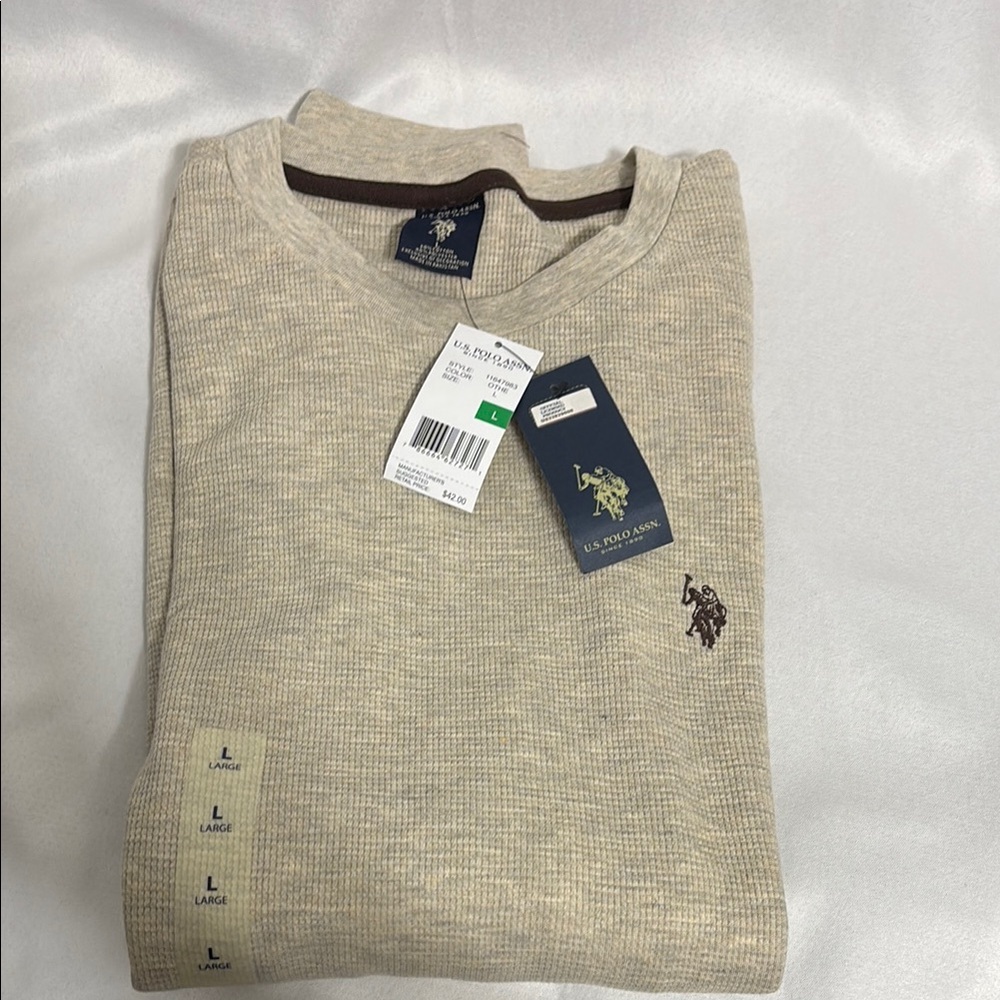 Polo Assn Beige Long Sleeve Shirt size L